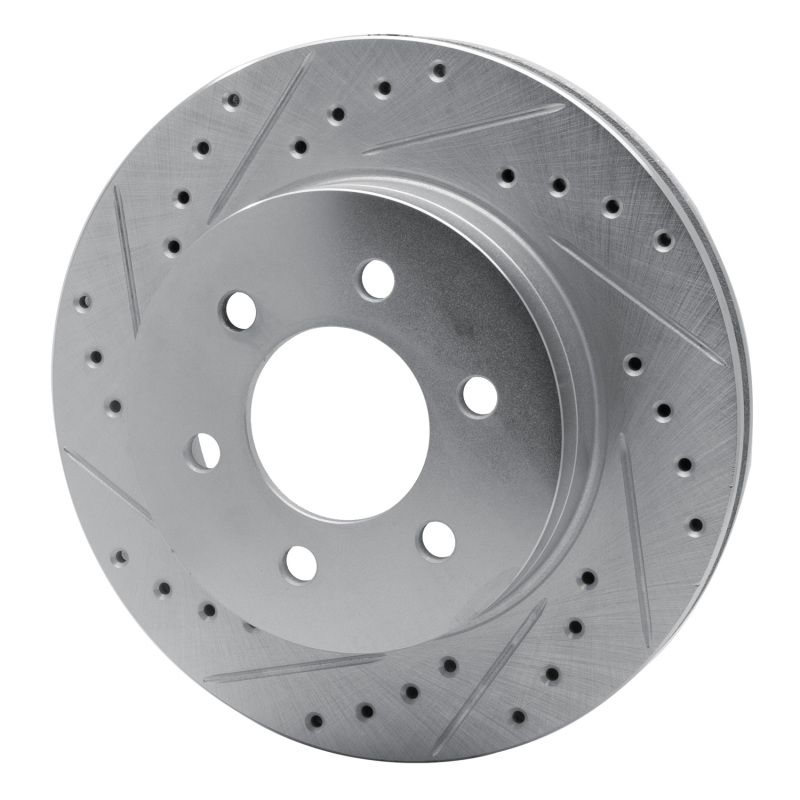 Dodge Dakota Brake Rotor (1) - Front Left - R1 Concepts - Drilled & Slotted - Silver - `97-`02